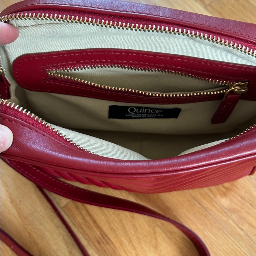 Quince Burgundy Quilted Crossbody Bag - Picture 4 of 5